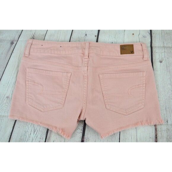 AMERICAN EAGLE Women's Stretch Denim Shorts SIZE 6 Light Pink - Picture 3 of 6